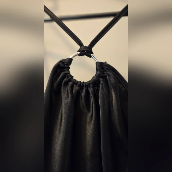 Black Silky Halter Dress - Picture 3 of 6